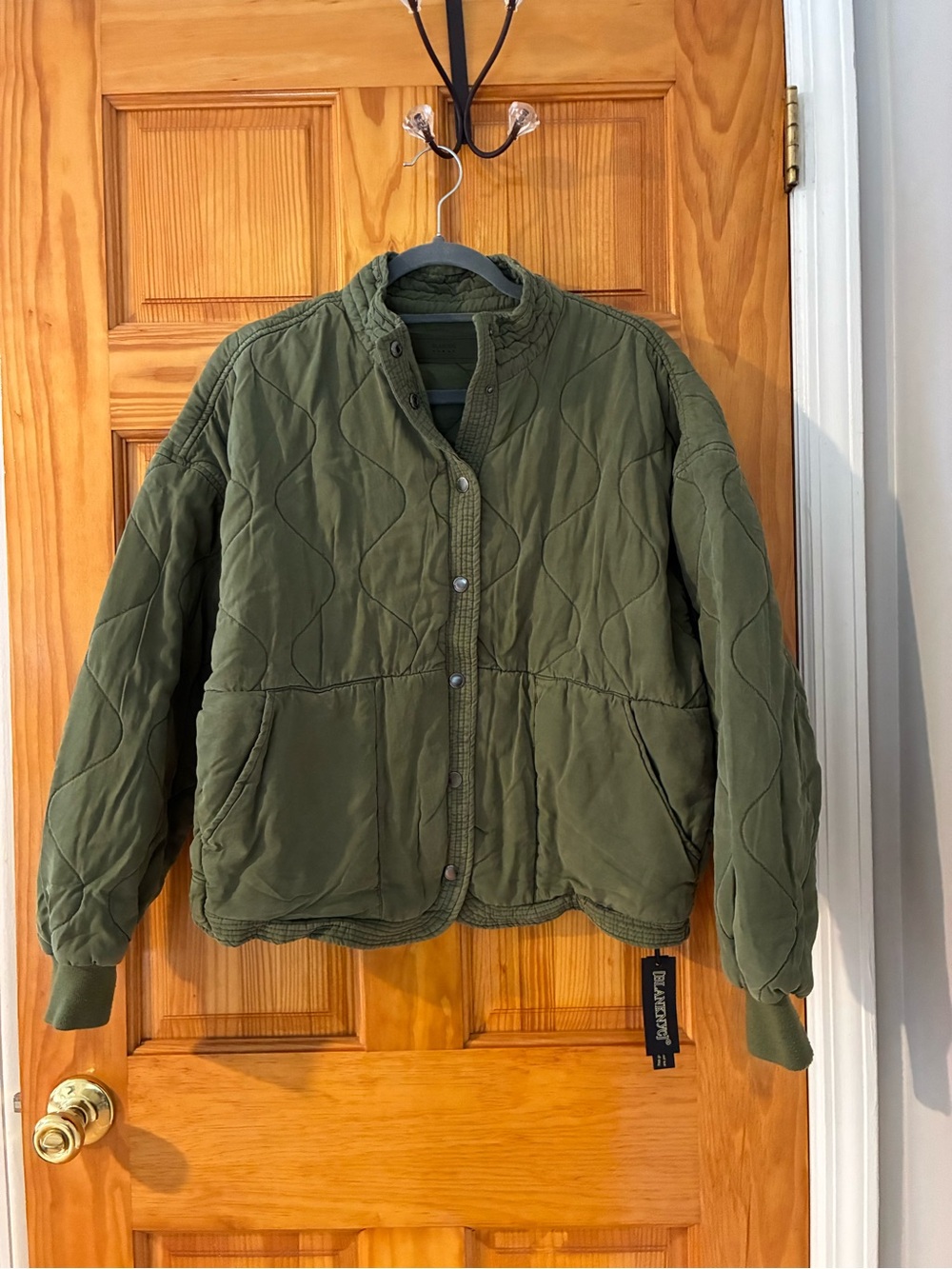 Blank NYC Olive Quilted Bomber Jacket